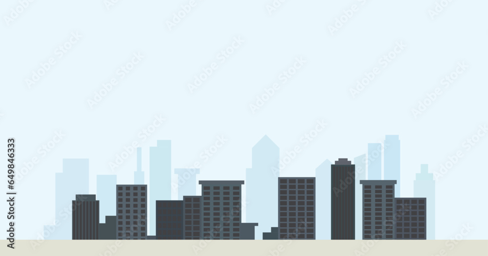 Modern vector silhouette design city skyline illustration