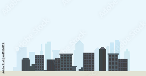 Modern vector silhouette design city skyline illustration
