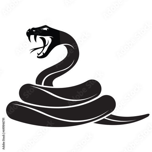 illustration of black snake isolated on white background