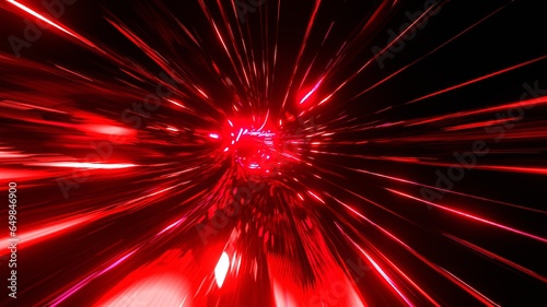 Dark tunnel with red neon lights. 3D illustration for background.  © Tsurukame Design