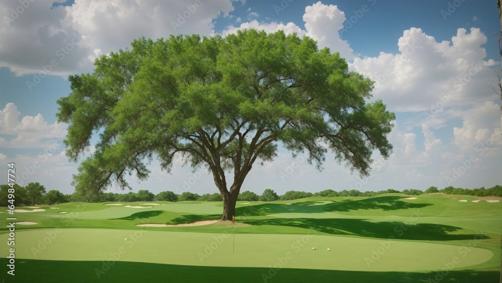 Green Golf grass landscape in Texas.

