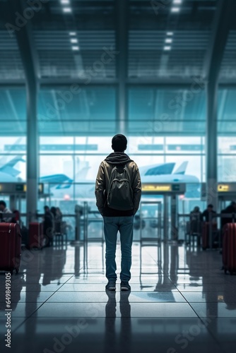 man waiting at the airport