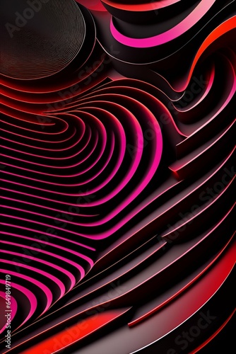 black orange and pink halftone 3d abstract pattern