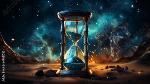 hourglass in space