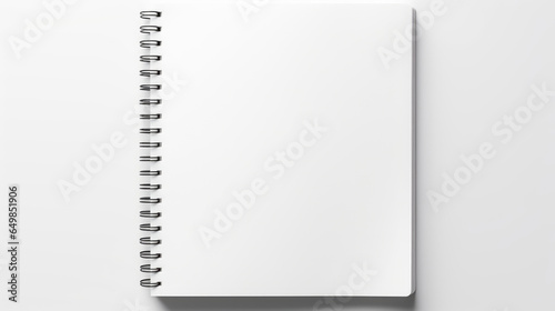 Realistic notebook mockup, notepad with blank cover . Realistic copybook with shadows isolated on white background