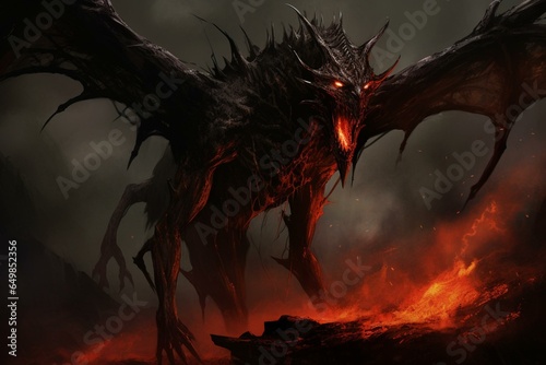 Concept art of a legendary monster named Jersey Devil. Generative AI © Quinlan