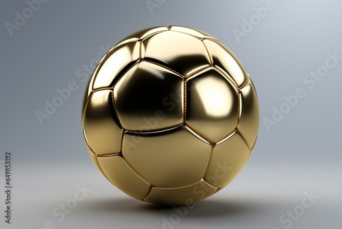 3D rendered shiny football on plain background. Generative AI