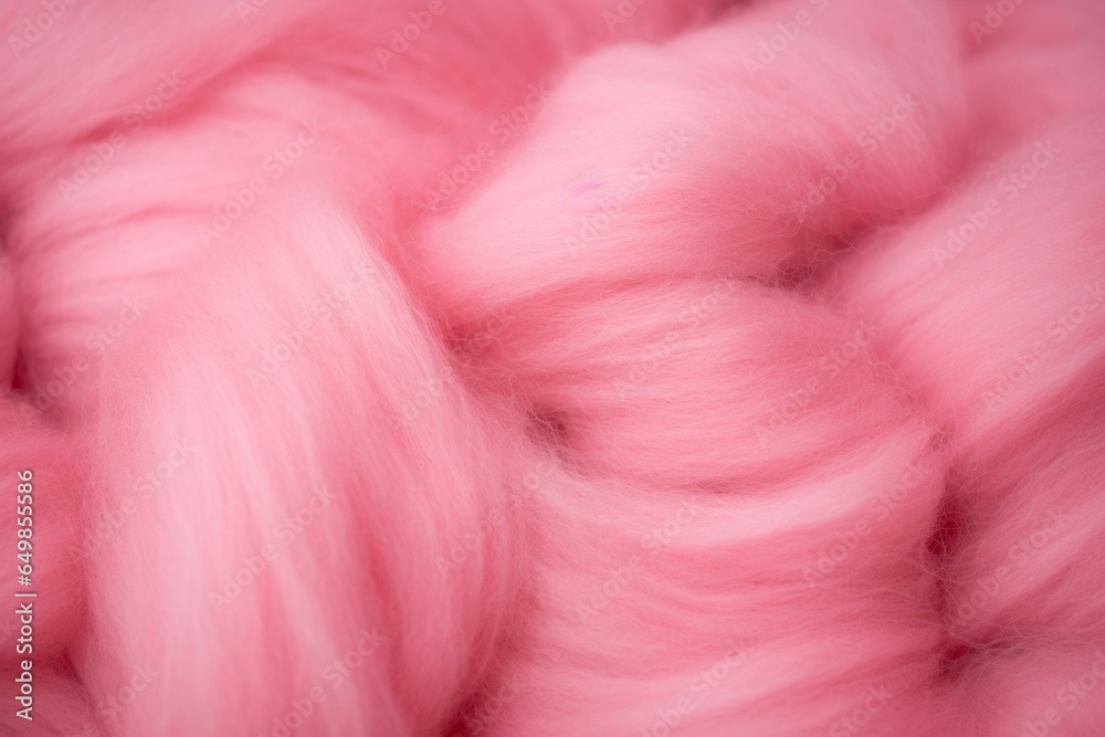 close-up of vibrant pink wool for felting. Generative AI