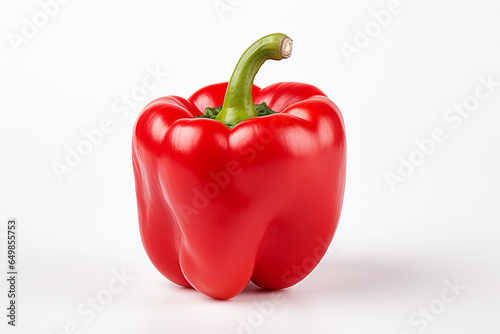 Fresh Organic Red Paprika - Close-up of Healthy Single Vegetable. Generative AI.