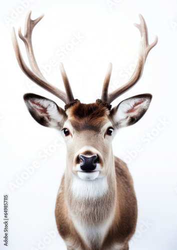 Animal portrait of a reindeer on a white background conceptual for frame © gnpackz