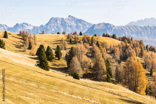 Autumn mountain landscape in the Dolomiti mountains in South Tyrol, Italy photo
