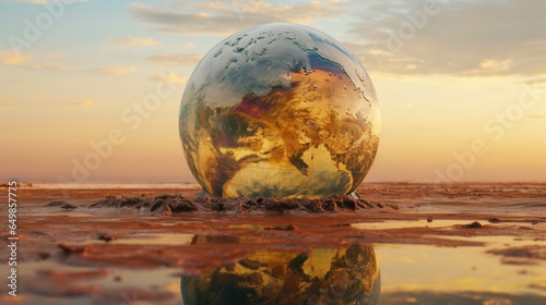 divine liquid earth melting Panoramic View captured Generative Ai