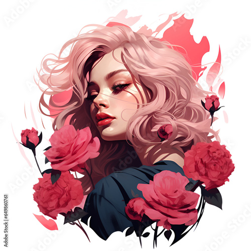 Artistic Style Rose Drawing Rose Paint Rose Girl