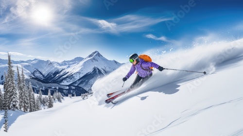 photo that captures the breathtaking beauty of a woman in a ski resort.