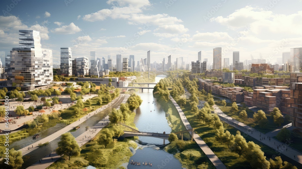 Obraz premium development urban renewal projects illustration site city, project residential, renovation landmark development urban renewal projects 54