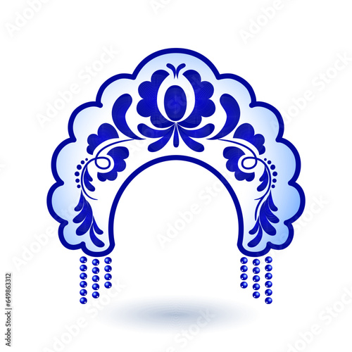 Kokoshnik with pearls. Vector illustration