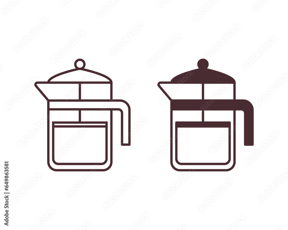 Coffee pot icon vector illustration. Coffeepot on isolated background. Kettle sign concept. Coffee pot icon vector illustration. Coffeepot on isolated background. Kettle sign concept.