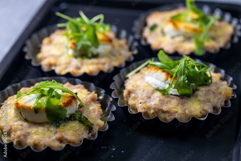 chicken minced meat baked with goat cheese chicken minced meat baked with goat cheese