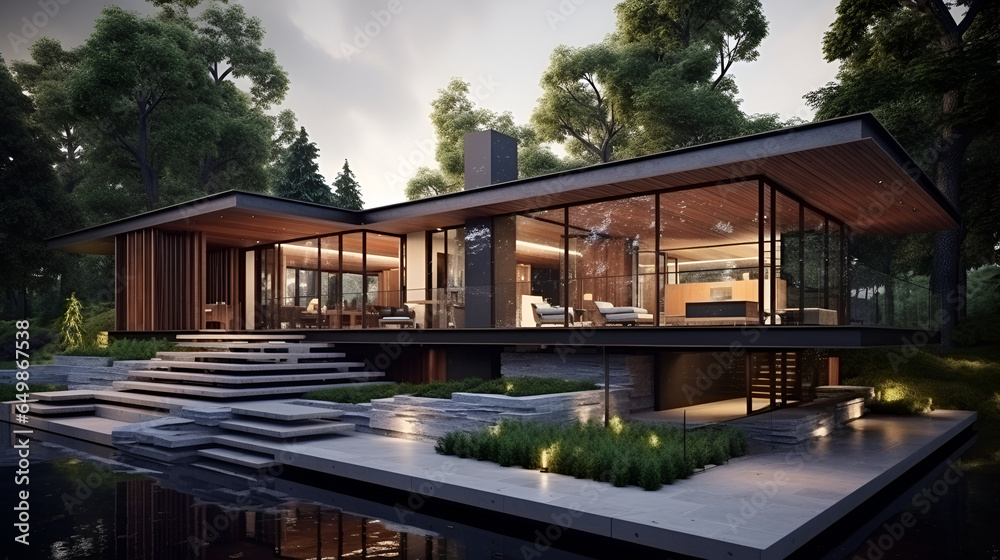 Comfortable large bright modern house with huge windows, located in an ecologically clean place Comfortable large bright modern house with huge windows, located in an ecologically clean place