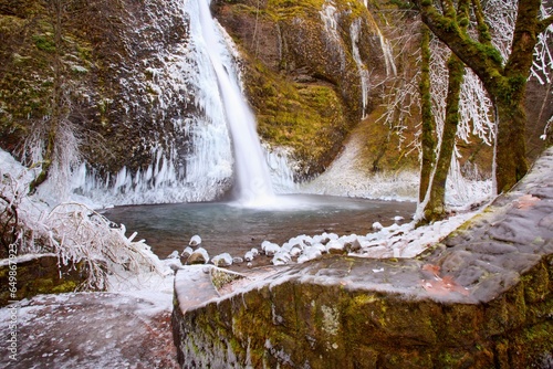 Winter Ice Storm By Latourell Falls; Columbia River Gorge, Oregon, Usa