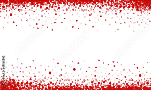 falling red bubbles dots christmas santa border background