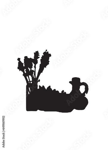 silhouette of a person in a vase
