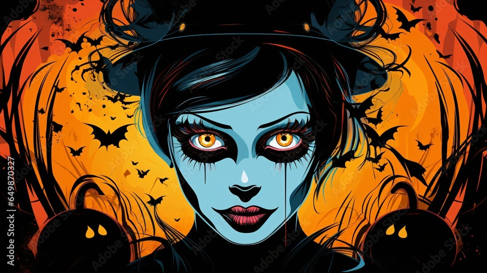 Cool and Stylish Modern Pop-Art Halloween Design Cool and Stylish Modern Pop-Art Halloween Design