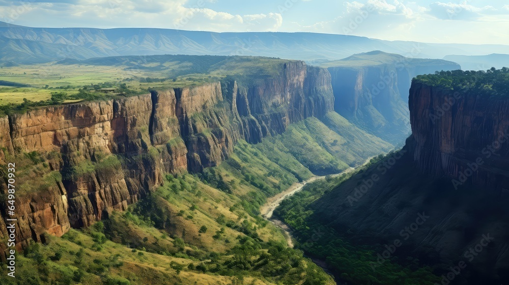 outdoors african rift valley illustration view kenya, east africa, great sky outdoors african rift valley - obrazy, fototapety, plakaty 