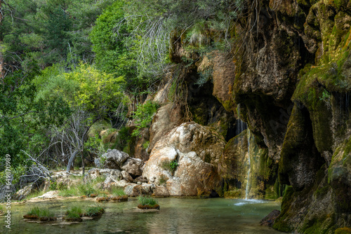 Fotografie, Tablou The spring of river Cuervo (Nacimiento del Rio Cuervo) in Cuenca, Castilla La Ma