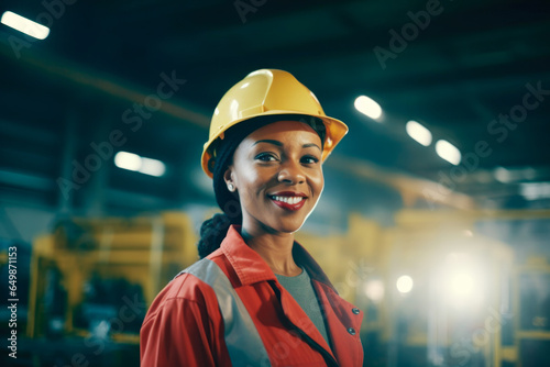 Portrait of afro america woman in work clothes