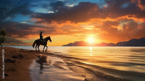 sea seaside horseback riding illustration travel ocean, nature sand, people water sea seaside horseback riding photo