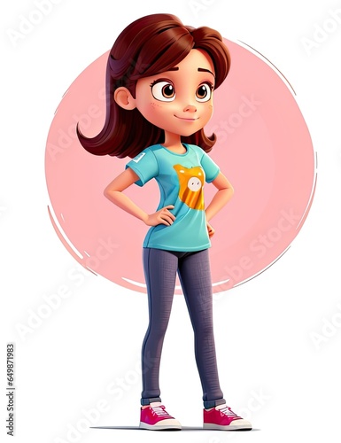 cartoon illustration of a young girl