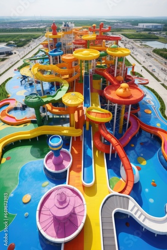 Huge outdoor kid playground. Generative AI