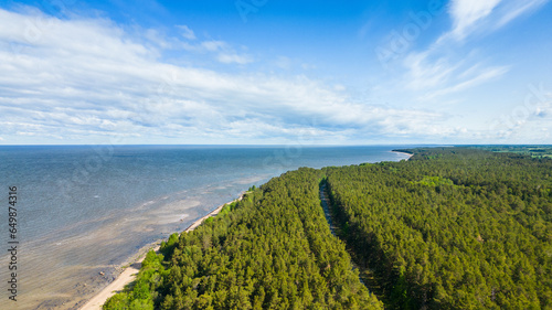 Shoreline in Estonia seen from the air photo