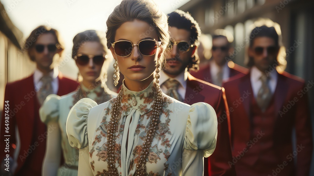 Obraz premium Models are wearing italian fashion creation.