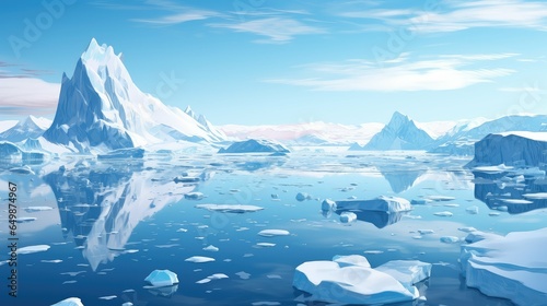 iceberg arctic glacial lagoons illustration ice lagoon, frozen jokulsarlon, icelandic lake iceberg arctic glacial lagoons © sevector
