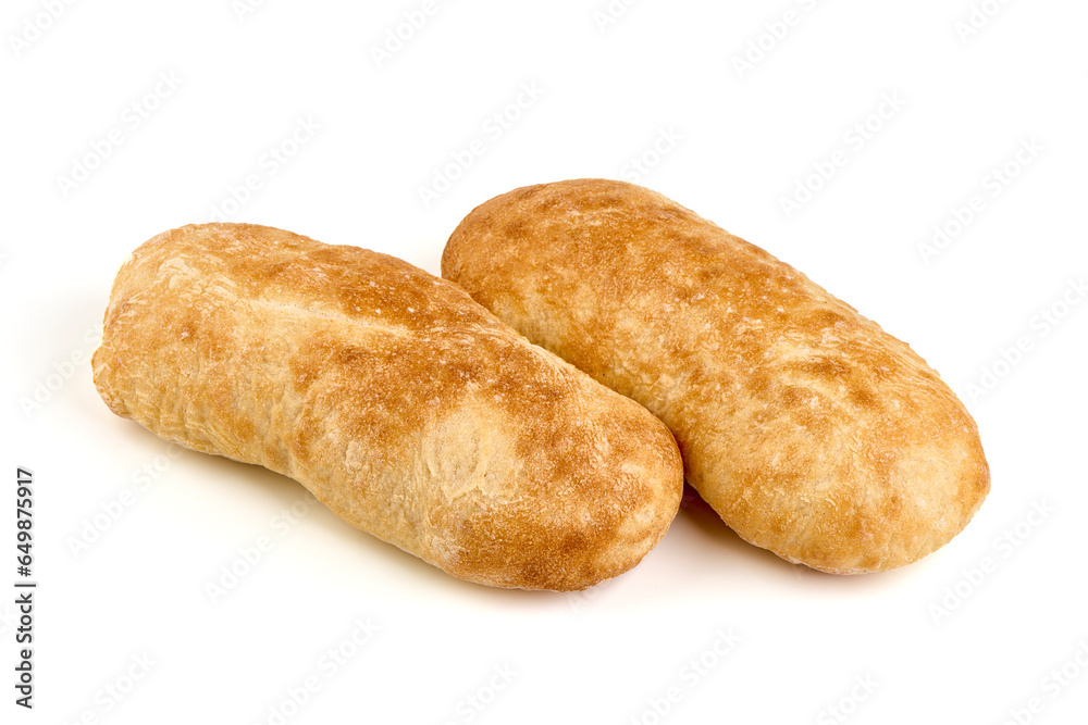 Fresh bread loaves, isolated on white background. Fresh bread loaves, isolated on white background.