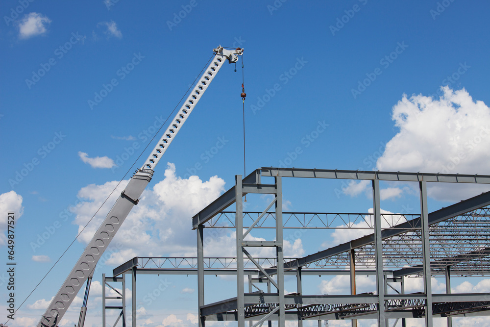 Steel Structure Of Building Construction; Edmonton, Alberta, Canada