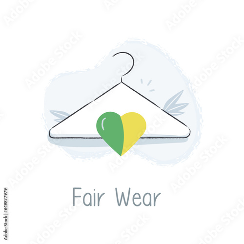 Promote ethical fashion with this icon. Ideal for showcasing fair wear, sustainable clothing, and responsible fashion choices.