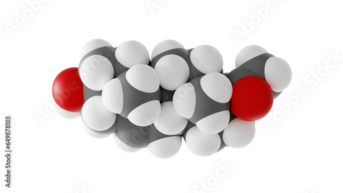 pregnenolone molecule, endogenous steroid molecular structure, isolated 3d model van der Waals