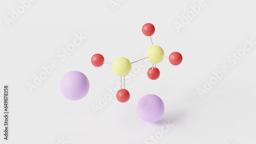 sodium metabisulfite molecule 3d, molecular structure, ball and stick model, structural chemical formula preservative e223 photo