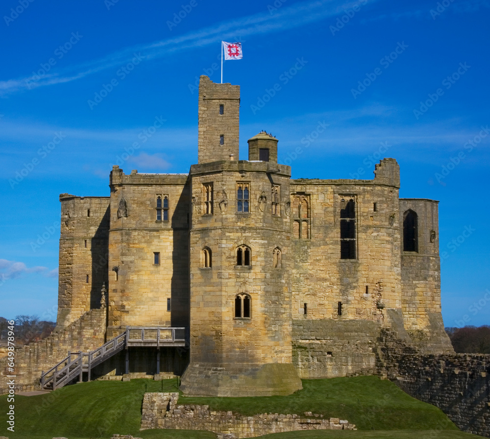 Exterior Of Warkworth Castle; Warkworth, Northumberland, England