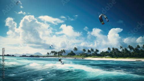 vacation island kiteboarding kiteboarding illustration kitesurfing beach, fun surfing, extreme summer vacation island kiteboarding kiteboarding photo