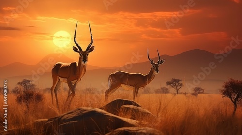 nature grassland gazelles gazelles illustration animal animals, wildlife antelope, africa grass nature grassland gazelles gazelles