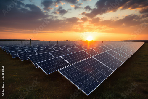 Trabajadores fotovoltaicos con paneles solares captan la energía del sol y la convierten en electricidad, una solución sostenible para el futuro.