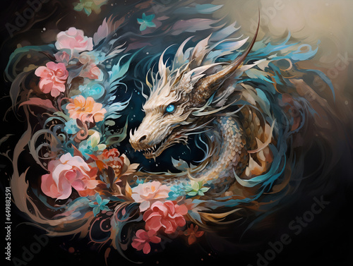 Naklejka dragon in the night