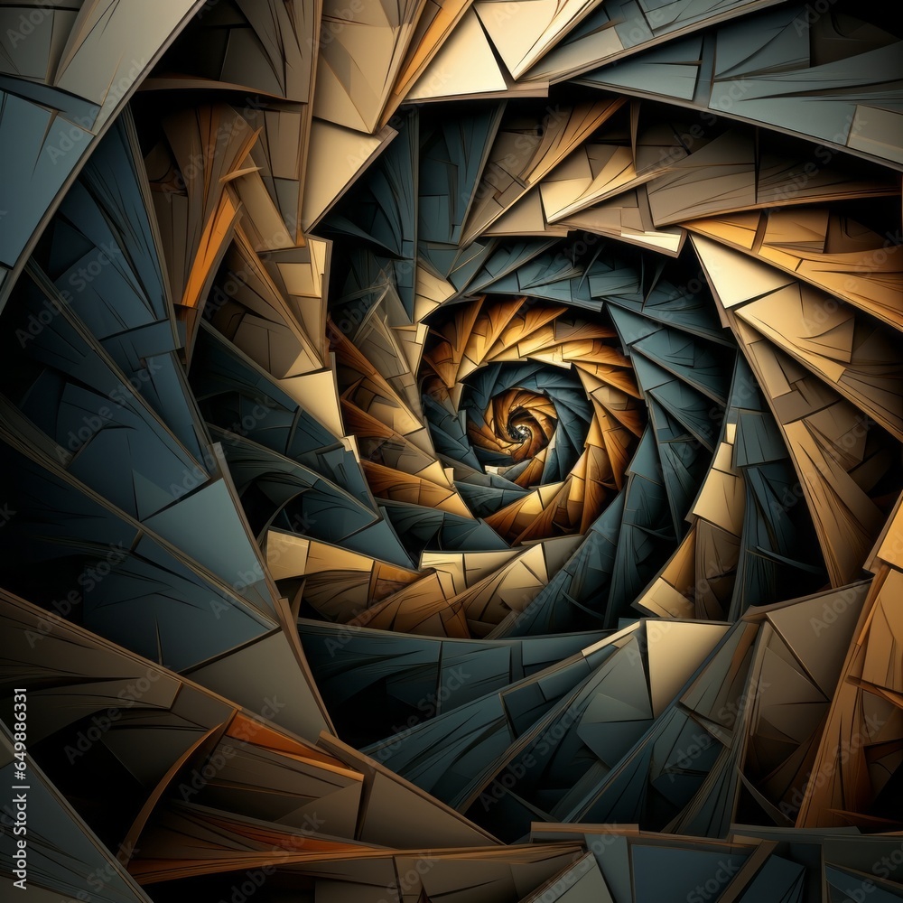 Fototapeta premium Mesmerizing spiral fractal dance of complexity, Generative AI