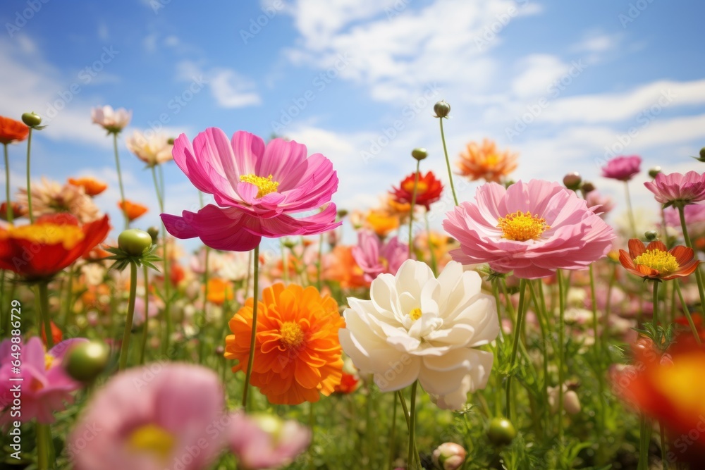 Untouched Wild field of flowers. Spring garden. Generate Ai Untouched Wild field of flowers. Spring garden. Generate Ai