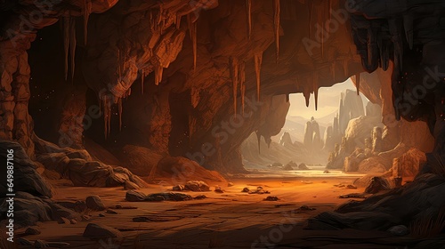 Stampa su tela cave desert caverns underground illustration nature cavern, landscape stone, mou
