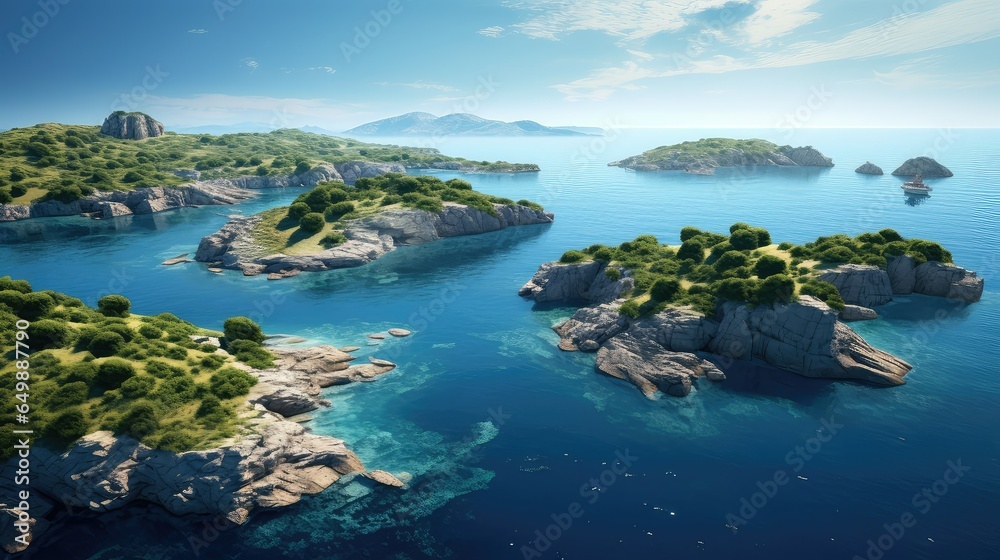 Fototapeta premium sea greek archipelago collection illustration greece triangle, polygon polygonal, republic hellenic sea greek archipelago collection